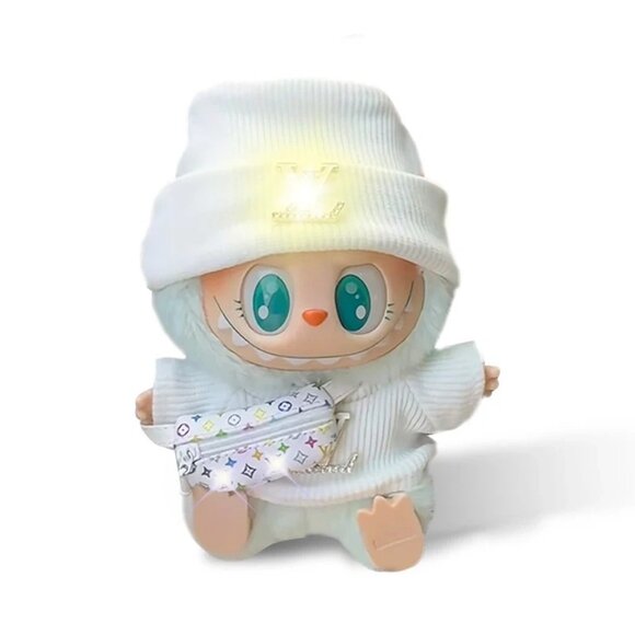 Other - Luxury Clothes Fits For Labubu Doll -White Beanie + White Cross Body Bag